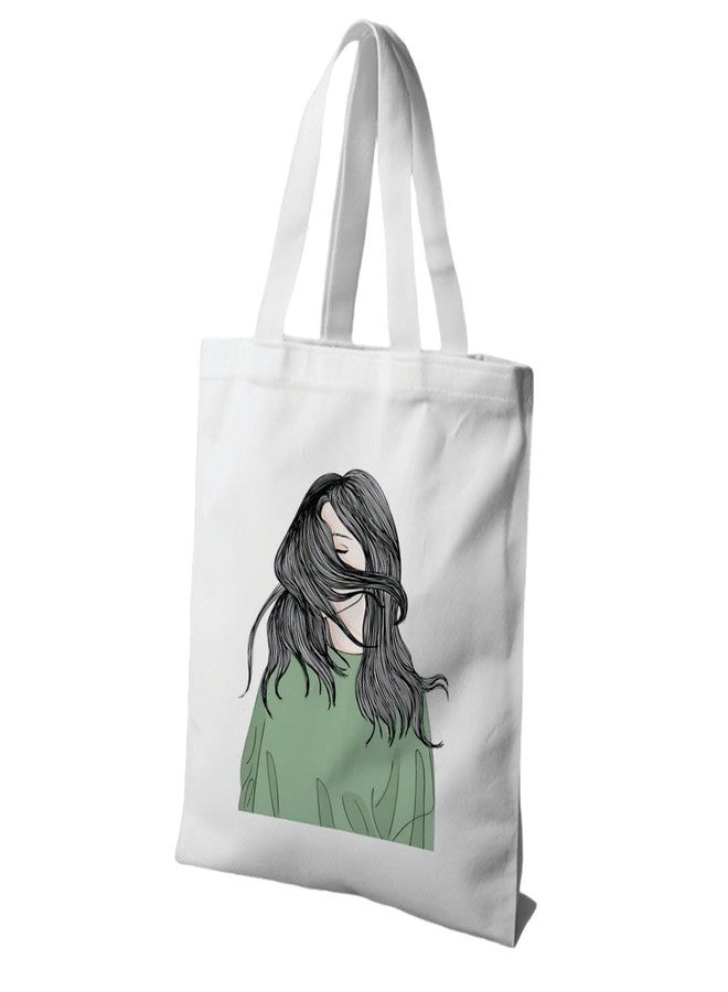 Hubops حقيبة تسوق من قماش البوليستر من هوبوبس، حقيبة جامعية للبنات، للتسوق والسفر والشاطئ، حقيبة تسوق قابلة لإعادة الاستخدام، حقيبة يد بقالة، حقيبة سفر للنساء، مطبوعة برسومات بنات (همسات خفية). - Image 2